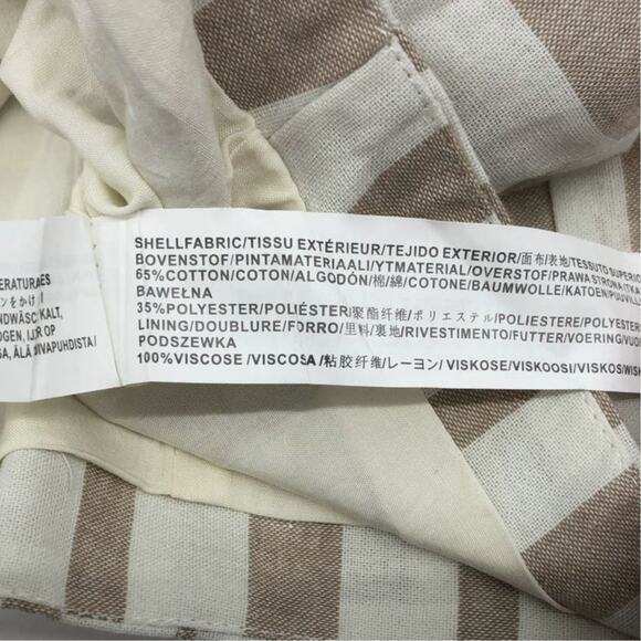 Chriselle Lim for J.O.A. Crop Top w/Tie Tan Cream Stripe L - Picture 7 of 8